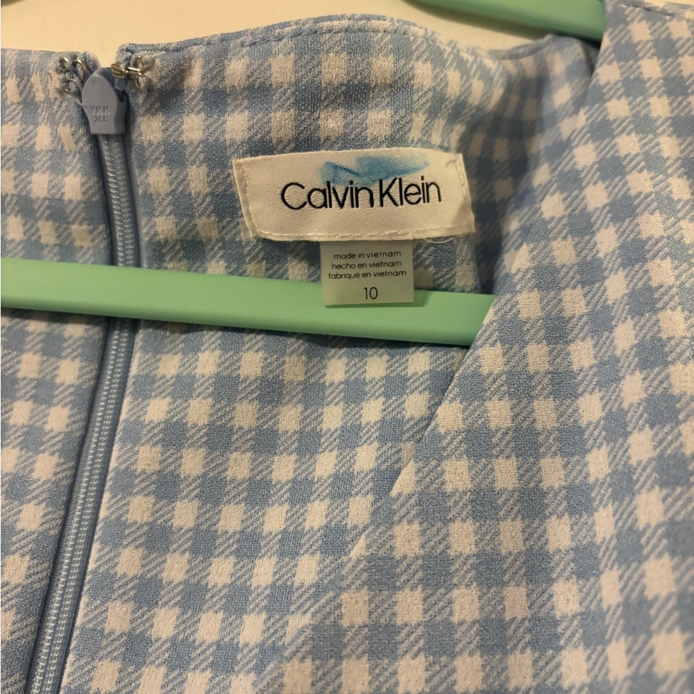 Calvin Klein Blue Gingham Jumpsuit - Picture 4 of 4